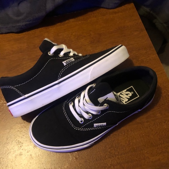 Black and white vans. Wore one time. Size 6 w - Picture 2 of 2